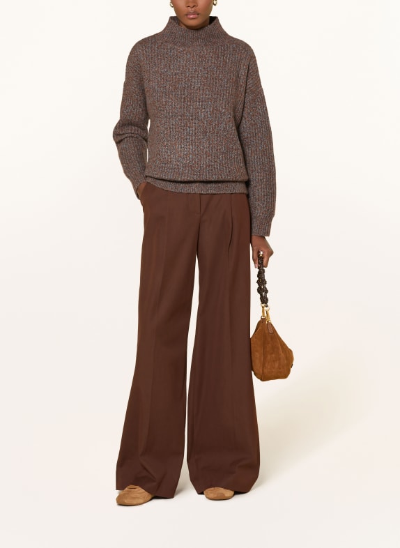 (THE MERCER) N.Y. Trui met kasjmier BRUIN / BLAUWGRIJS / WIT