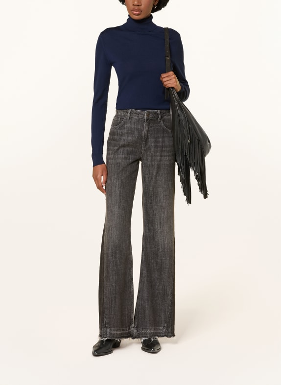 MRS & HUGS Coltrui met col van merinowol DONKERBLAUW