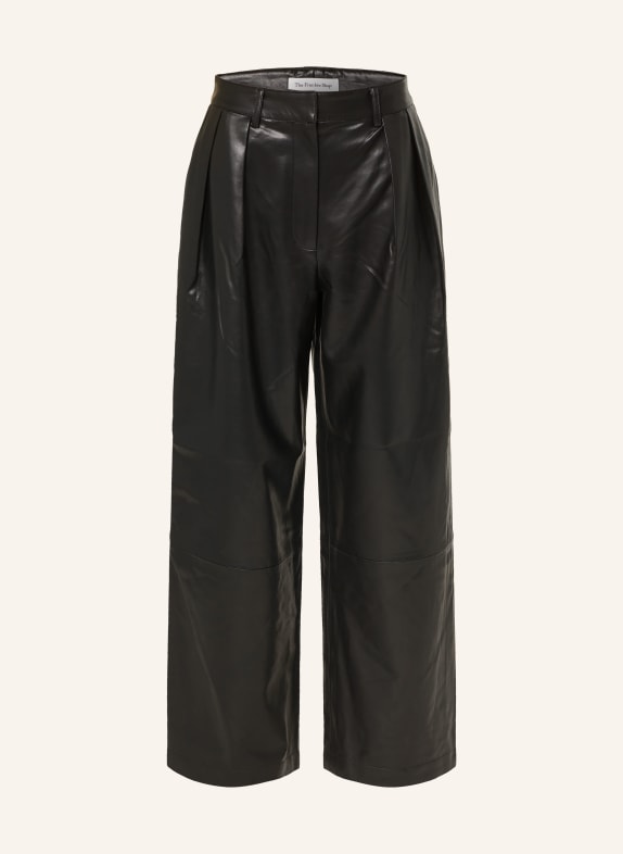 The Frankie Shop Pantalon palazzo RIPLEY aspect cuir NOIR