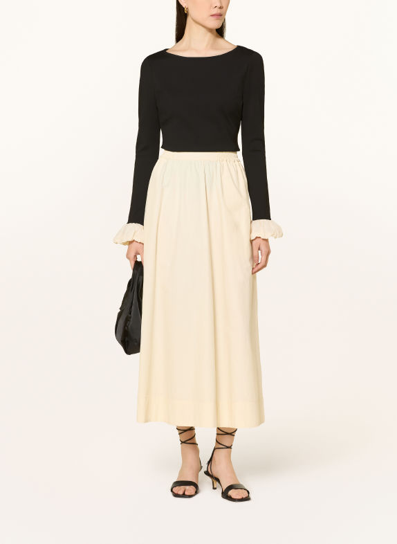 FABIENNE CHAPOT Longsleeve-shirt met lange mouwen en ruches ZWART / WIT