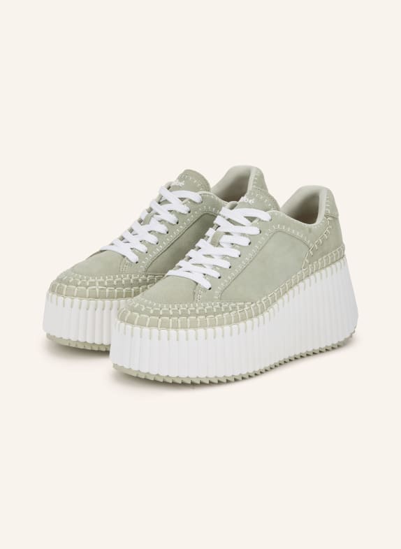 Chloé Plateau-Sneaker NAMA 38A Light Eucalyptus