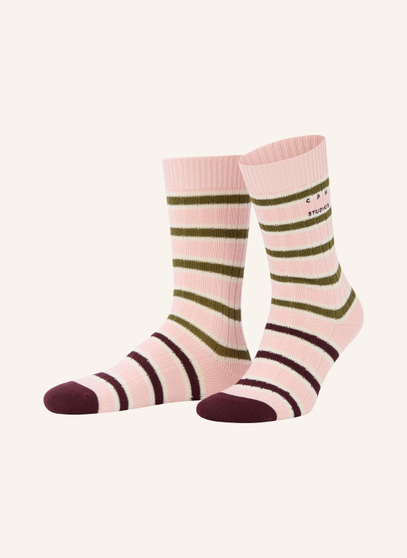 COPENHAGEN STUDIOS Chaussettes ROSE / ÉCRU / ROUGE FONCÉ