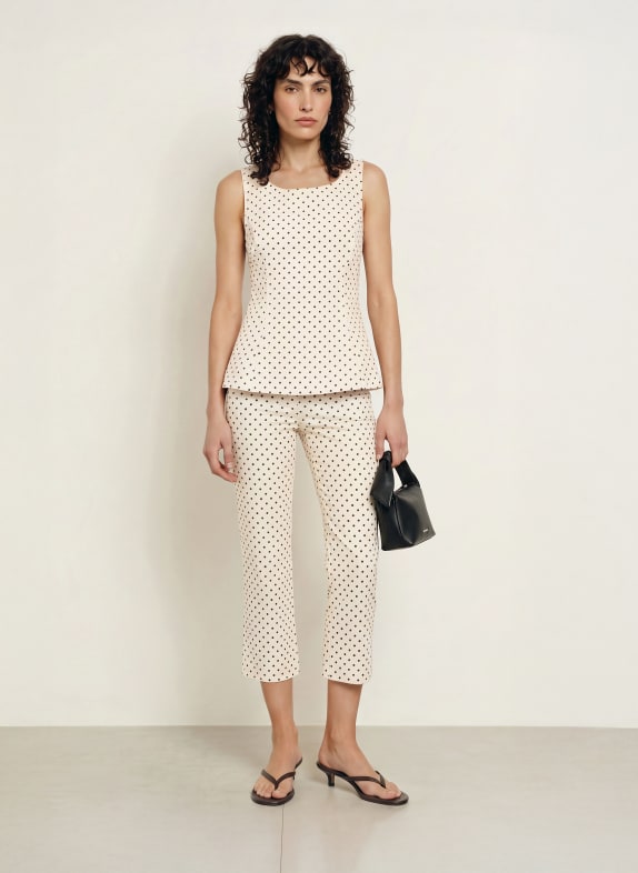 FAITHFULL THE BRAND 7/8 broek IRIA van linnen CRÈME / ZWART