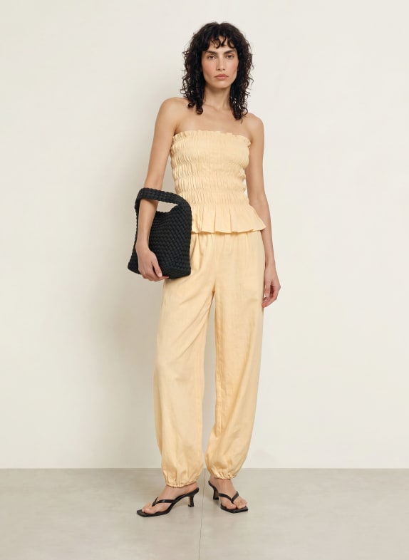 FAITHFULL THE BRAND Off-shoulder-Top TIERA van linnen LICHTGEEL