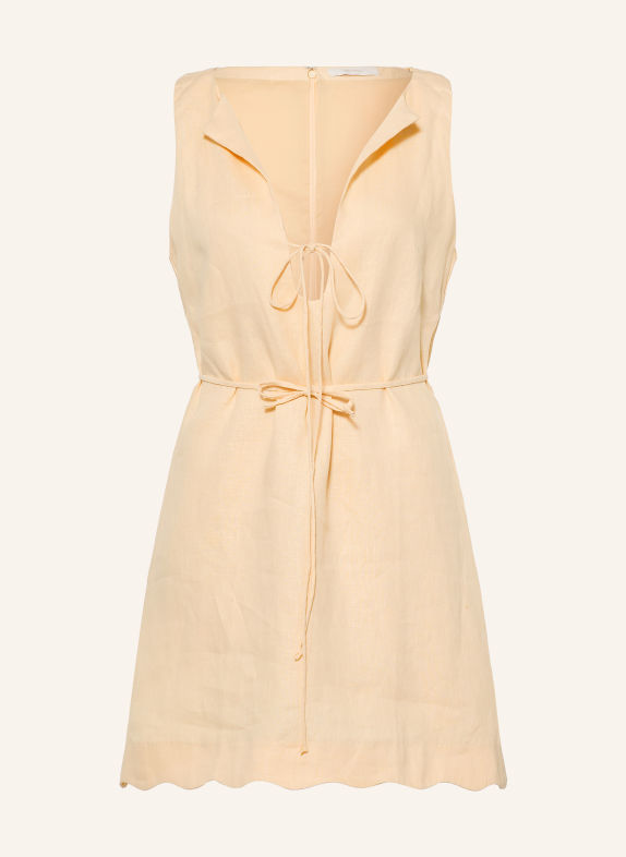 FAITHFULL THE BRAND Robe en lin ALONDRA MARRON CLAIR