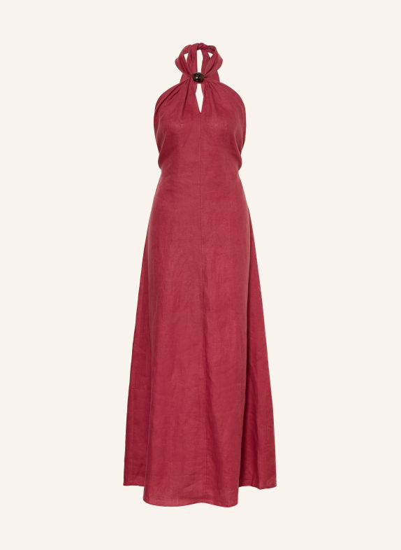 FAITHFULL THE BRAND LOURDES Linen Dress DARK RED