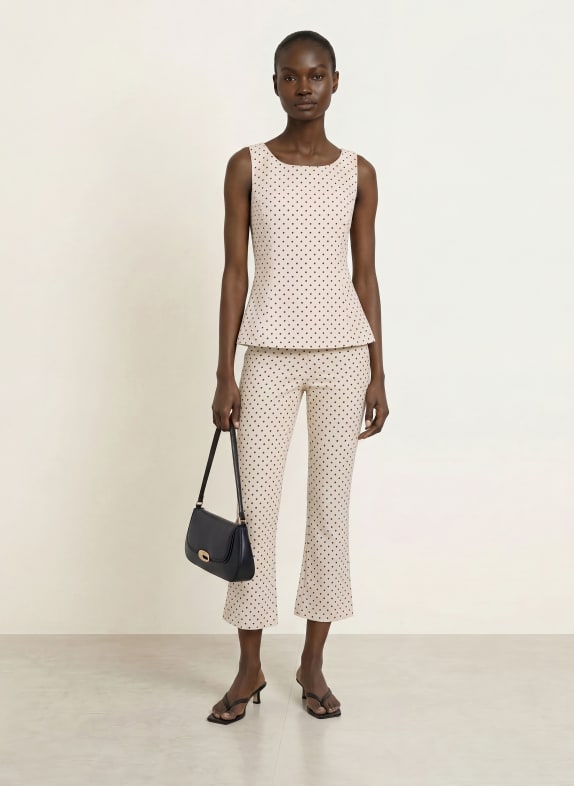 FAITHFULL THE BRAND IRIA-blousetop van linnen CRÈME / ZWART