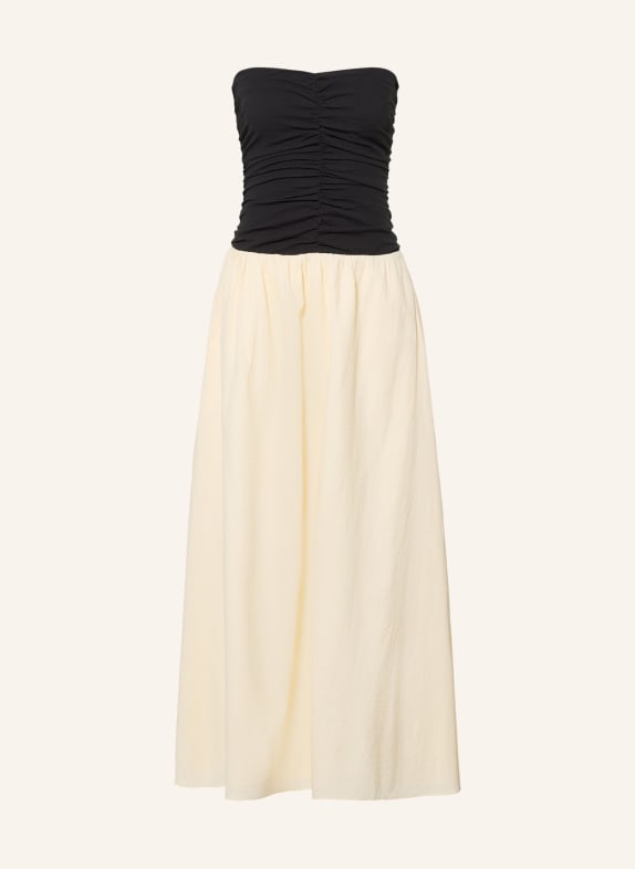 FAITHFULL THE BRAND SANT ROC Off-the-shoulder dress BLACK / CREAM