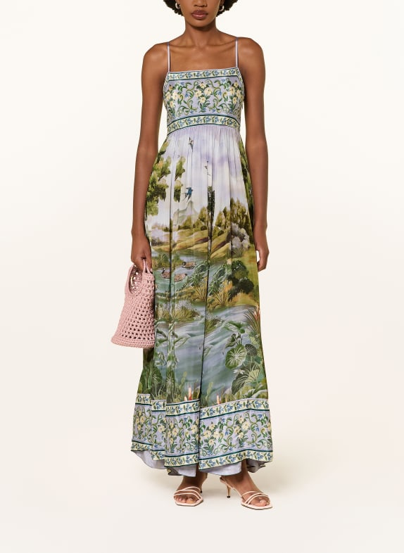 FARM RIO COUNTRYSIDE LANDSCAPE Dress LIGHT BLUE / LIGHT YELLOW / GREEN