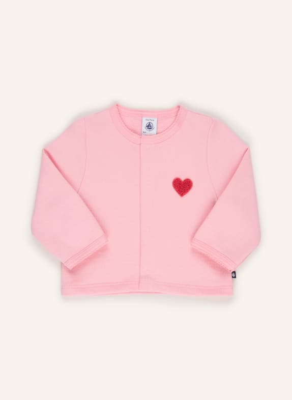 PETIT BATEAU Sweat zippé ROSE / ROUGE