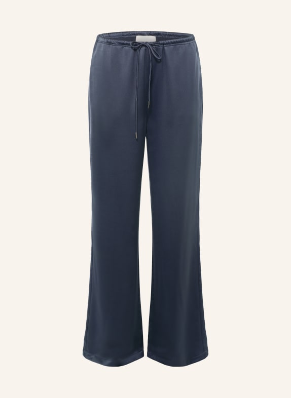 Juvia Pantalon Marlene FLORENS en satin BLEU FONCÉ
