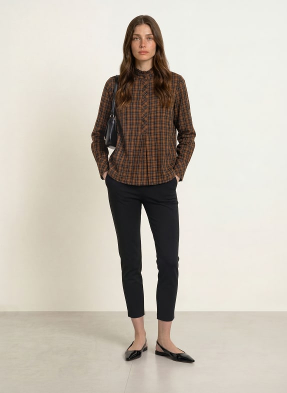 lilienfels Blouseshirt met ruches BRUIN / COGNAC / ZWART