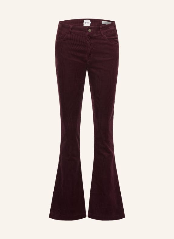 BRAX SHAKIRA Bootcut trousers in Corduroy DARK PURPLE