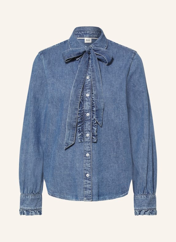 BRAX Jeansbluse VICTORIA mit abnehmbarer Schluppe BLAU