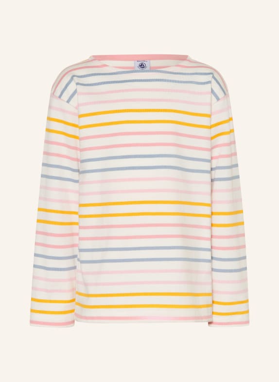 PETIT BATEAU Haut à manches longues BLANC / ROSE / BLEU