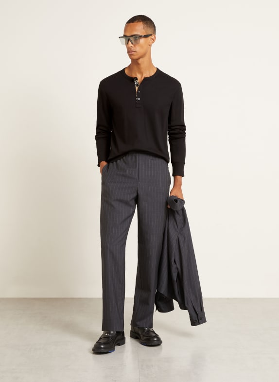 BURBERRY Henley tričko ČERNÁ