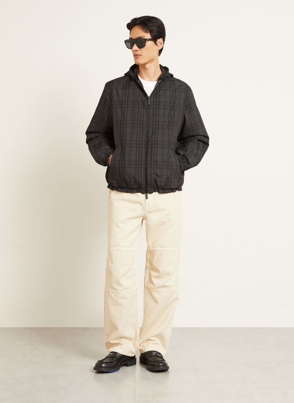 BURBERRY Bunda NEWPORT TMAVĚ ŠEDÁ / ČERNÁ