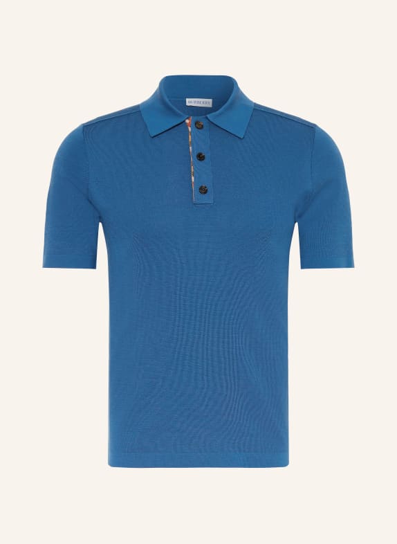 BURBERRY Koszulka polo z dzianiny MARCUS Classic Fit NIEBIESKI