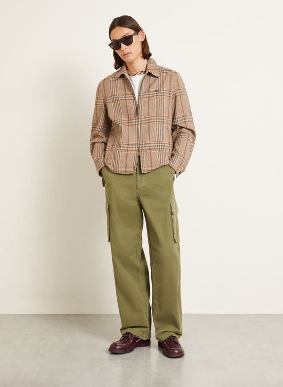 BURBERRY Oboustranná bunda BLOOMSBURY SVĚTLE HNĚDÁ / TMAVĚ HNĚDÁ / ORANŽOVÁ