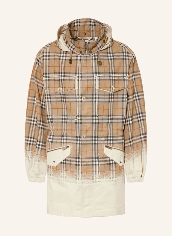 BURBERRY LANCASTER Trench coat TAUPE / DARK ORANGE / WHITE
