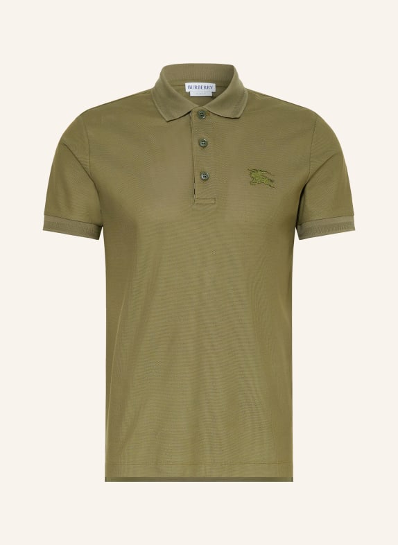BURBERRY Koszulka polo Piqué EDDIE, krój slim fit OLIWKOWY
