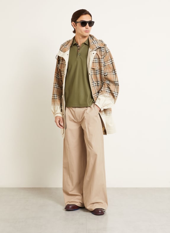 BURBERRY Polokošile z piké EDDIE Slim Fit OLIVOVÁ