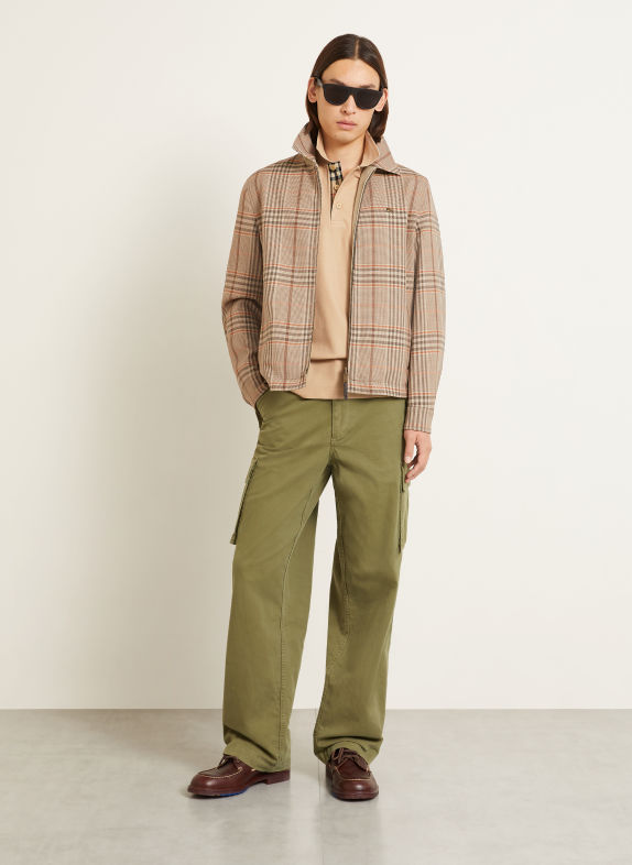 BURBERRY Polokošile z piké EDDIE Slim Fit SVĚTLE HNĚDÁ