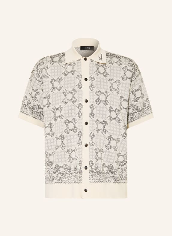 AMIRI Comfort Fit Knit Shirt CREAM / DARK GRAY / GRAY
