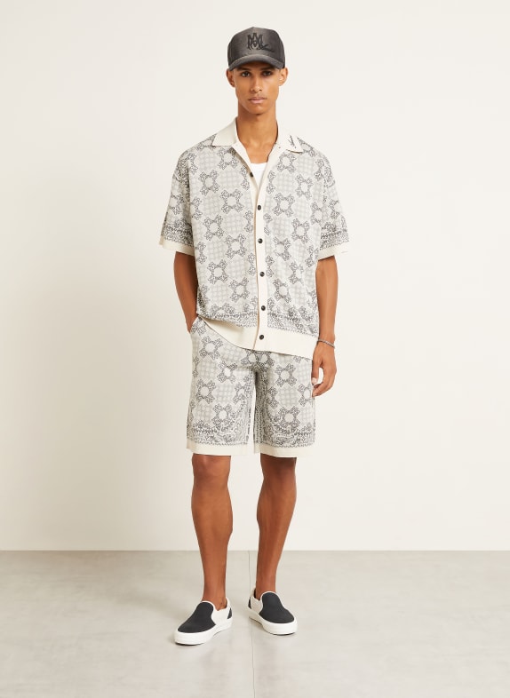 AMIRI Gebreid overhemd Comfort Fit CRÈME / DONKERGRIJS / GRIJS
