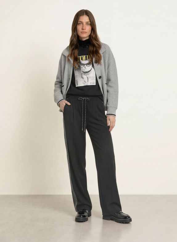 MARC CAIN Marlenehose WEDI mit Galonstreifen 900 black new