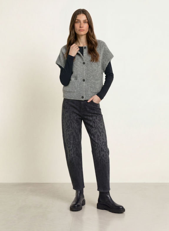 MARC CAIN Strickjacke mit Alpaka 820 GREY