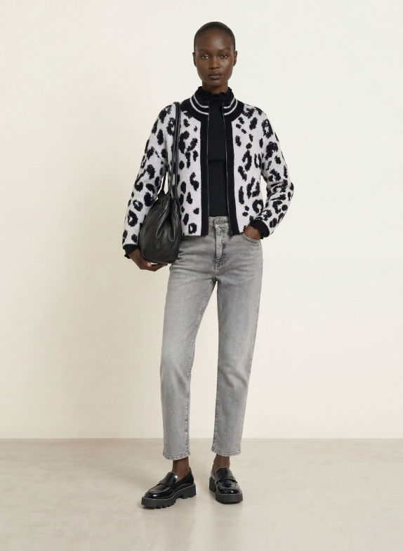 MARC CAIN Strickjacke mit Alpaka 910 black and white