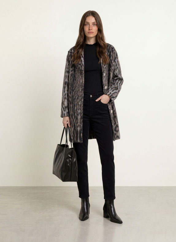 MARC CAIN Gebreide jas met mohair 648 etherea