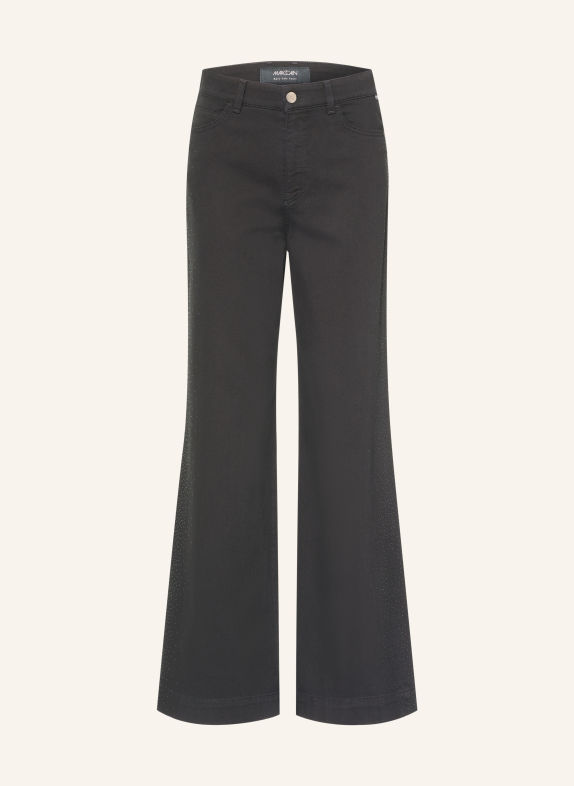 MARC CAIN Jean wide leg WARRI avec strass 900 black new