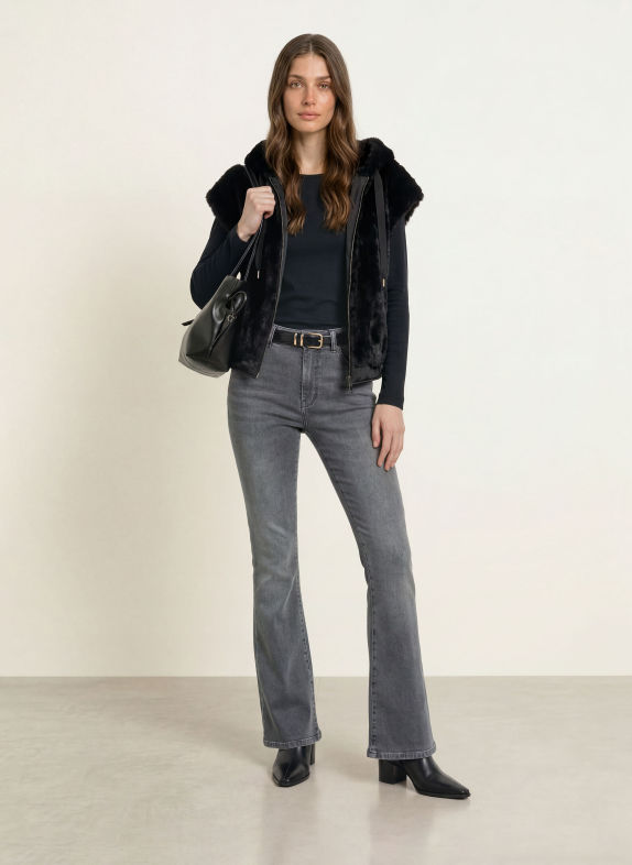 MARC CAIN Flared jeans FRENDA 880 anthrazit