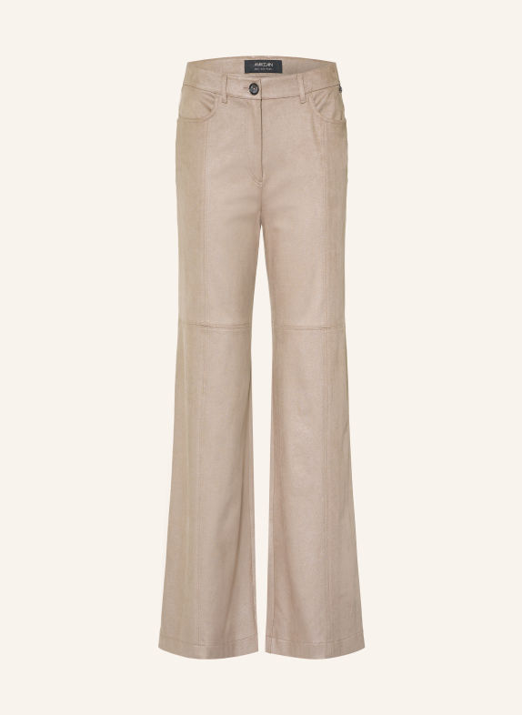 MARC CAIN Hose WARRI in Lederoptik 662 driftwood
