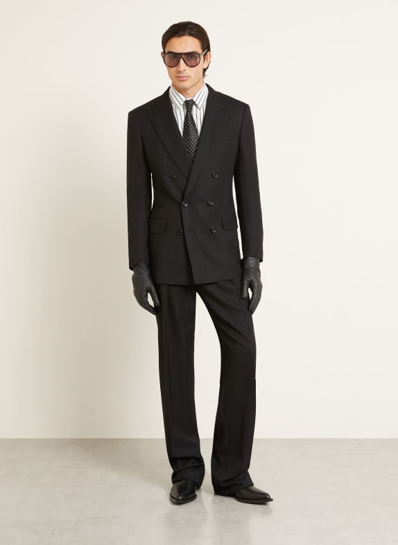 TOM FORD Košile Regular Fit BÍLÁ / ČERNÁ