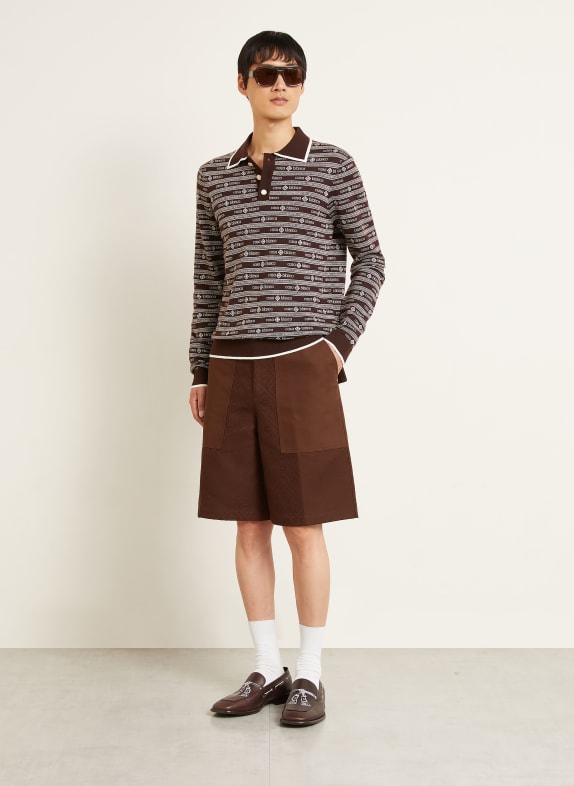 Casablanca Jacquard-short met relaxte pasvorm MARRON FONCÉ