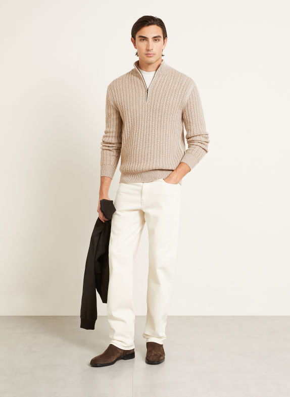 AGNONA Schipperstruien met kasjmier BEIGE / CRÈME