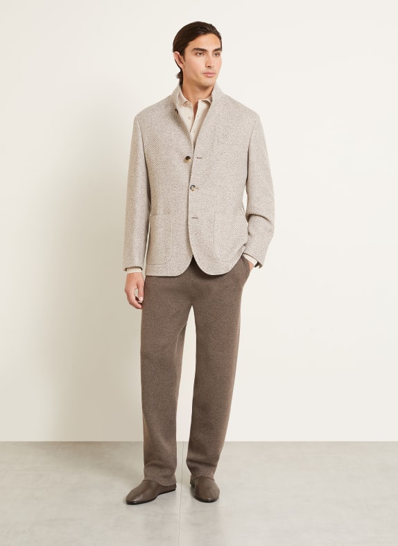 AGNONA Gebreide broek met kasjmier TAUPE