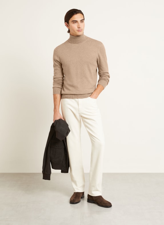 AGNONA Coltrui met col van kasjmier BEIGE