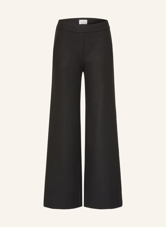 SEDUCTIVE NALEY flannel wide-leg trousers DARK BROWN