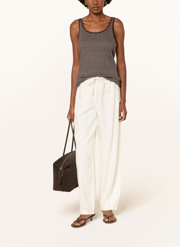 COS Linnedtop MØRKEBRUN / HVID