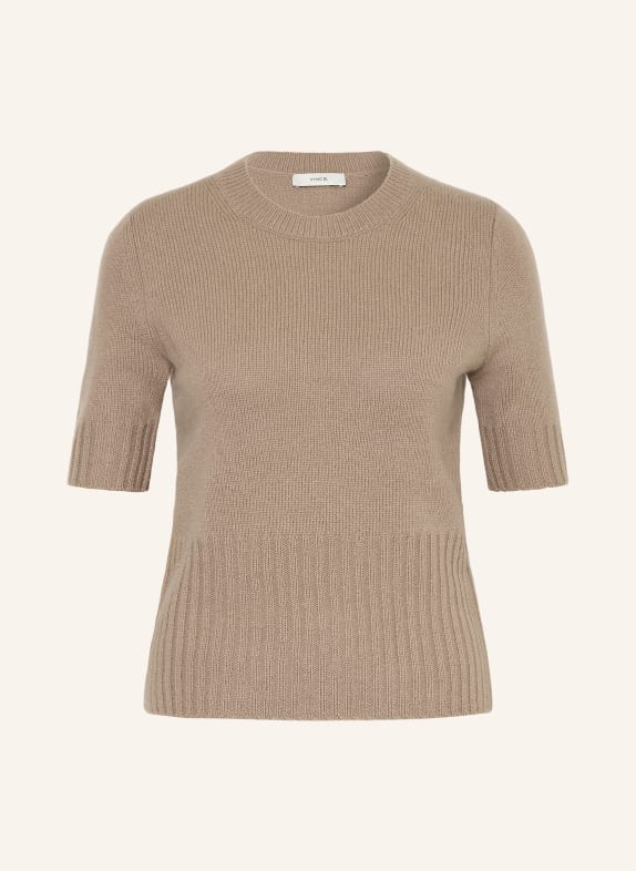 VINCE Strickshirt mit Cashmere HELLBRAUN