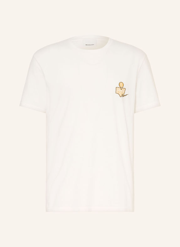 ISABEL MARANT HONORE T-shirt WHITE / DARK BROWN / BEIGE