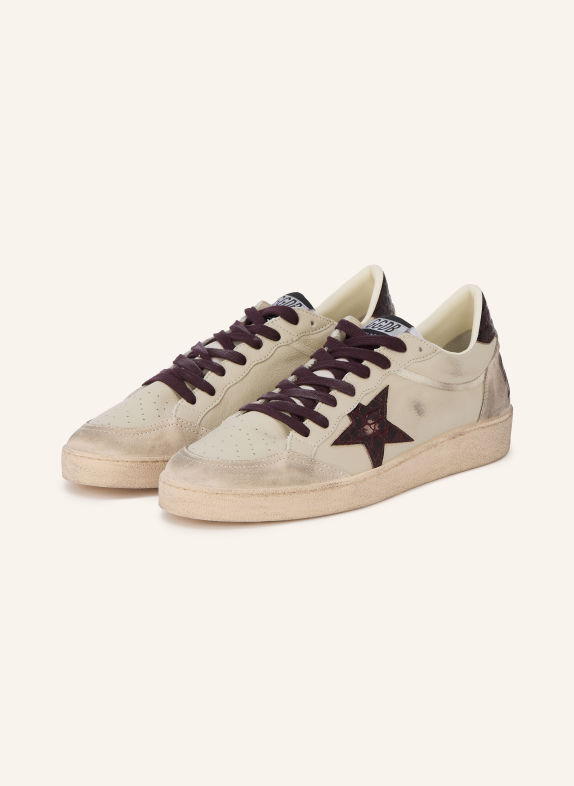 GOLDEN GOOSE Sneakers BALL STAR BEIGE / GRIS / ROUGE FONCÉ