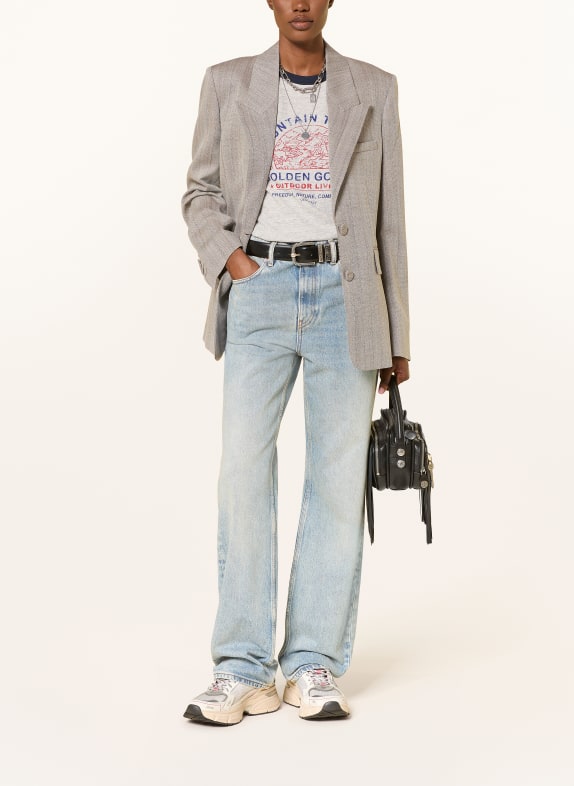 GOLDEN GOOSE T-Shirt JOURNEY HELLGRAU / ROT / DUNKELBLAU