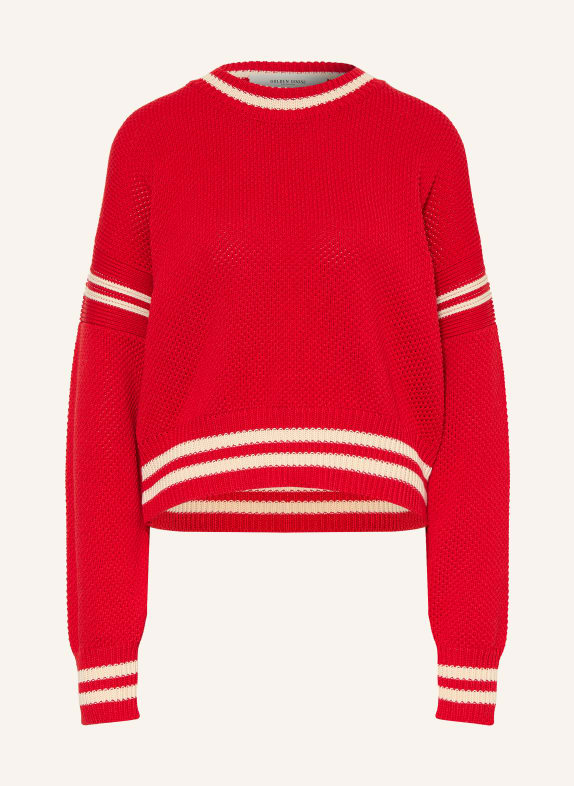 GOLDEN GOOSE Sweter oversize JOURNEY CZERWONY / BIAŁY