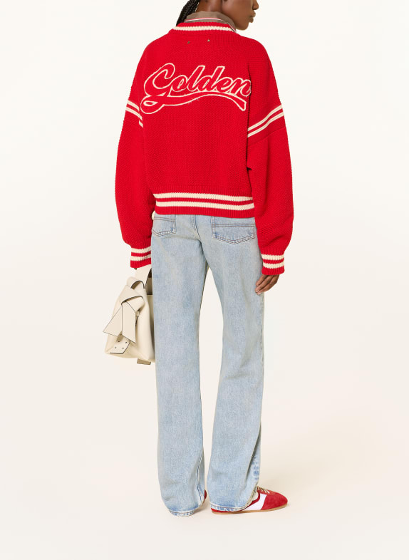 GOLDEN GOOSE Oversized-Trui JOURNEY ROOD / WIT