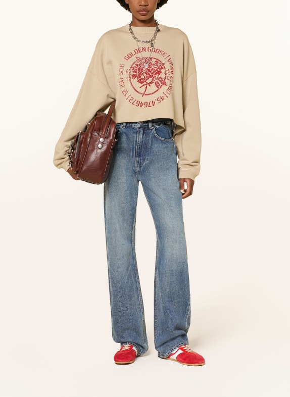 GOLDEN GOOSE Sweatshirt BEIGE / ROOD